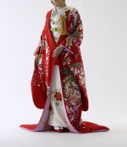 白無垢御所車と草花C2 白無垢御所車と草花C2